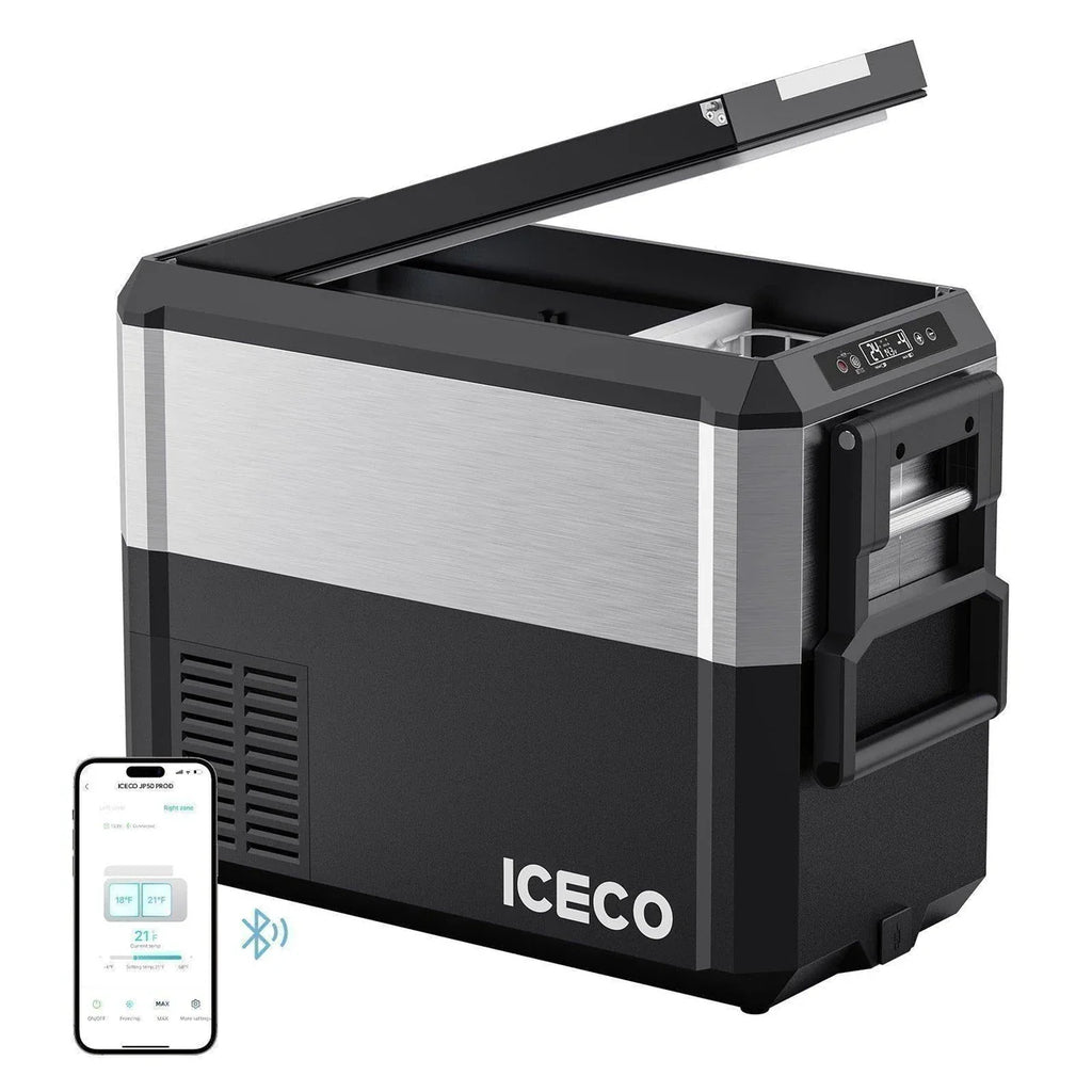 ICECO JP50 Pro Dual Zone Wheeled 51QT Portable Cooler Silver